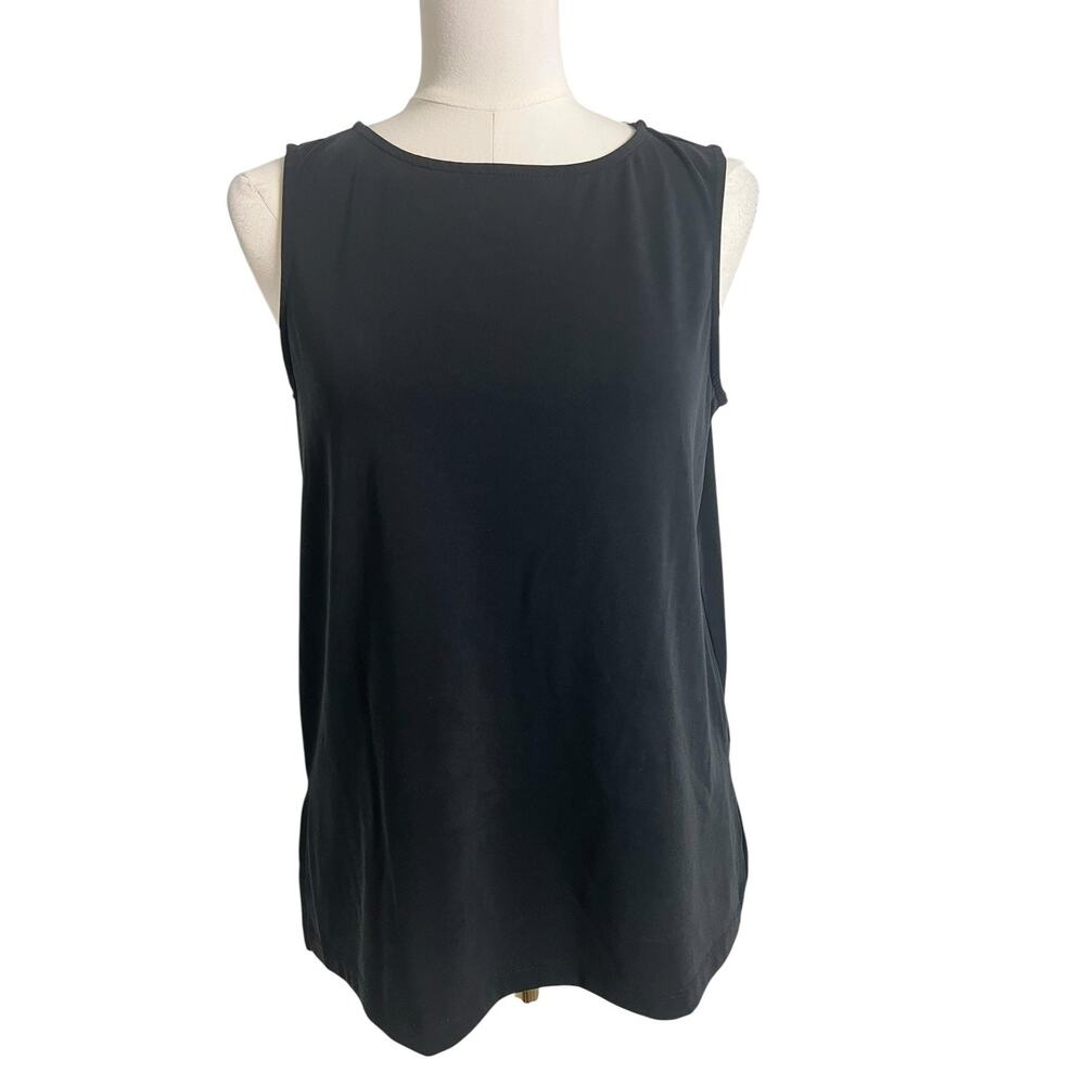 Wynne Tank Top Womens Small Black Sleeveless Crew Neck Jersey Layering Basic
